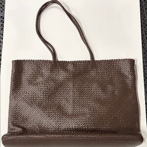 Quince Dark Brown large Woven Tote
